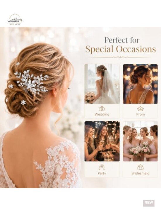 10-Piece Rhinestone Hair Pins Set Crystal Bridal Hair Clips Wedding Accessories main image 4